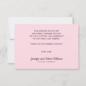 Boho pink lilac blue Floral Post Gastgeschenk Hoch RSVP Karte (Rückseite)