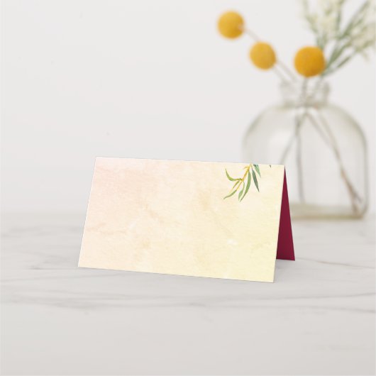 Boho Pink Magnolia Sunset Platzkarte (Rückseite)