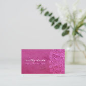 Boho Pink Mandala Yoga Wellness Instructor Girly Visitenkarte (Stehend Vorderseite)