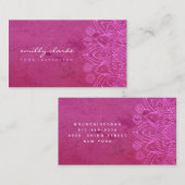 Boho Pink Mandala Yoga Wellness Instructor Girly Visitenkarte (Vorne/Hinten)