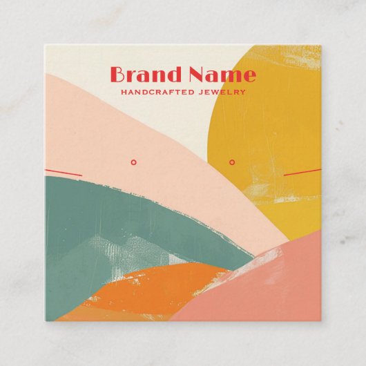 Boho Pink Minimalistisch Art Juwelier Display Quadratische Visitenkarte (Vorderseite)