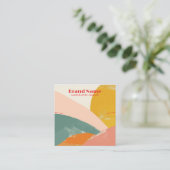 Boho Pink Minimalistisch Art Necklace Display Quadratische Visitenkarte (Stehend Vorderseite)