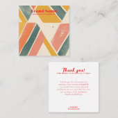 Boho Pink Mix Minimalistisch Art Earring Display Quadratische Visitenkarte (Vorne/Hinten)