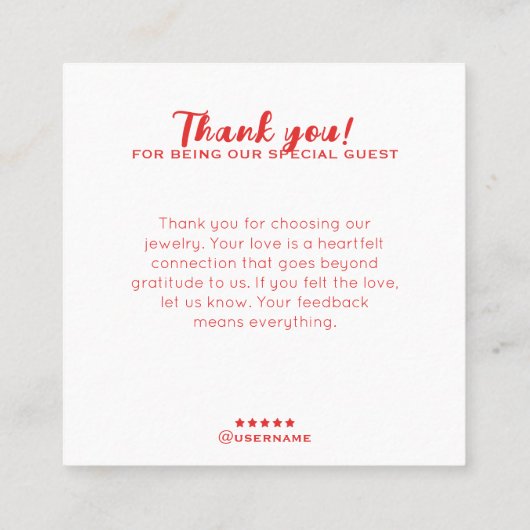 Boho Pink Mix Minimalistisch Art Earring Display Quadratische Visitenkarte (Rückseite)