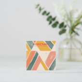 Boho Pink Mix Minimalistisch Art Earring Display Quadratische Visitenkarte (Stehend Vorderseite)