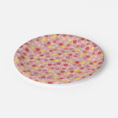 Boho Pink Modernes Blumenmuster Pappteller (Schrägansicht)