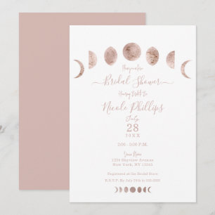 Boho Pink Moon setzt modernes minimales Brautparty Einladung