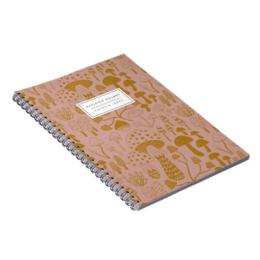 Boho Pink Mushroom-Notebook Notizblock (Rechte Seite)