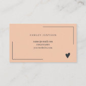 Boho pink navy blue script order danke visitenkarte (Rückseite)