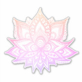Boho Pink Ombre Lotus Blume Aufkleber (Vorderseite)