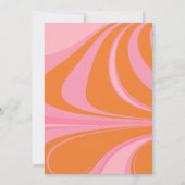 Boho Pink Orange Abstrakt Marble Moderne Hochzeit Einladung (Rückseite)