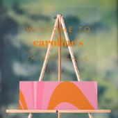 Boho Pink Orange Abstraktes benutzerdefiniertes Br Acrylschild (Neutral)