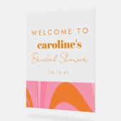 Boho Pink Orange Abstraktes benutzerdefiniertes Br Acrylschild (Winkel)