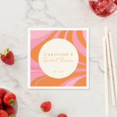 Boho Pink Orange Abstraktes benutzerdefiniertes Br Serviette (Beispiel)