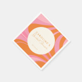 Boho Pink Orange Abstraktes benutzerdefiniertes Br Serviette (Ecke)