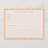 Boho Pink Orange Brautparty Rezept Karte (Vorderseite)