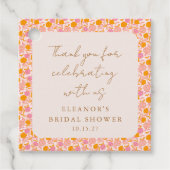 Boho Pink Orange Brautparty Vielen Dank Geschenkanhänger (Vorderseite)