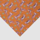 Boho Pink Orange Dschungel Tiger Tier Muster Seidenpapier (Ausschnitt)