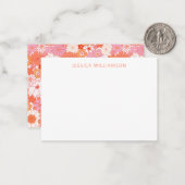 Boho Pink Orange Individuelle Name Geschenkverpack Mitteilungskarte (Vorderseite/Rückseite Beispiel)