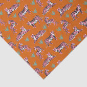 Boho Pink Orange Jungle Tiger Animal Pattern Seidenpapier (Ausschnitt)
