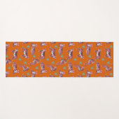 Boho Pink Orange Jungle Tiger Animal Pattern Yogamatte (Vorderseite (Horizontal))
