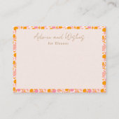 Boho Pink Orange Niedliche Babydusche Hinweiskarte (Vorderseite)