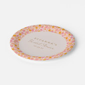 Boho Pink Orange Niedliches Brautparty Pappteller (Schrägansicht)