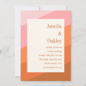 Boho Pink Orange Terracotta Bright Bold Wedding Einladung (Vorderseite)