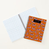 Boho Pink Orange Tiger Tiermuster Notizblock (Innenseite)