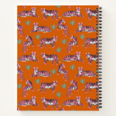 Boho Pink Orange Tiger Tiermuster Notizblock (Rückseite)
