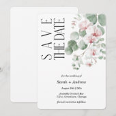 Boho Pink Orchid Save the Date Vorlage drucken (Vorne/Hinten)