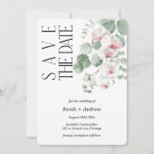 Boho Pink Orchid Save the Date Vorlage drucken (Vorderseite)