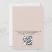 Boho Pink Pampas Gras Blumen QR-Code Hochzeit Einladung (Rückseite)