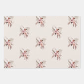 Boho Pink Pampas Gras Getrocknete Blume Geschenkpapier Set (Vorderseite 3)