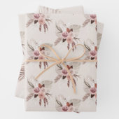 Boho Pink Pampas Gras Getrocknete Blume Geschenkpapier Set (Beispiel)