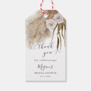 Boho Pink Pampas Grass Brautparty Gefallen Tag Geschenkanhänger