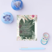 BOHO Pink Pampas Grass Wedding Flyer (Einzeln)