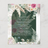 BOHO Pink Pampas Grass Wedding Flyer (Vorne)