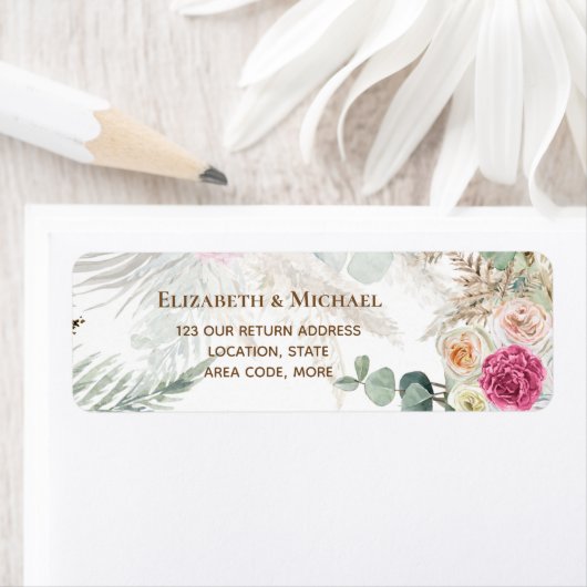 BOHO Pink Pampas Hochzeitsstiftung (Insitu)