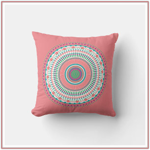 Boho Pink Pastel Mandala Kissen