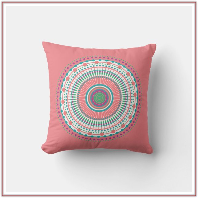 Boho Pink Pastel Mandala Kissen (Von Creator hochgeladen)