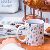 Boho Pink & Peach Orchid Blumenmuster Tasse