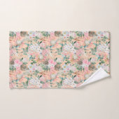 Boho Pink Peach White Floral Eukalyptus Trendy Badhandtuch Set (Handtuch)