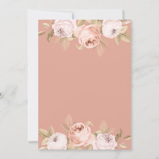 Boho Pink Peonies Save the Date Card (Rückseite)