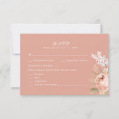 Boho Pink Peonies Wedding RSVP Card Dankeskarte (Vorderseite)
