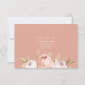 Boho Pink Peonies Wedding RSVP Card Dankeskarte (Rückseite)