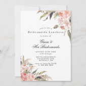 Boho Pink Peony Bridesmaids Luncheon Invites (Vorderseite)