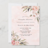 Boho Pink Peony Couples Dusche Einladungen (Vorderseite)