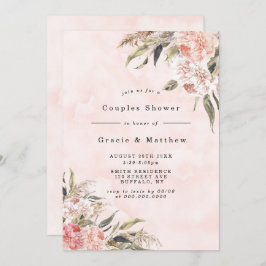 Boho Pink Peony Couples Dusche Einladungen