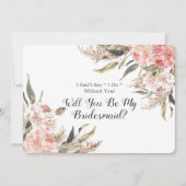 Boho Pink Peony Pampas wirst du meine Bridesmaid s Einladung (Vorderseite)